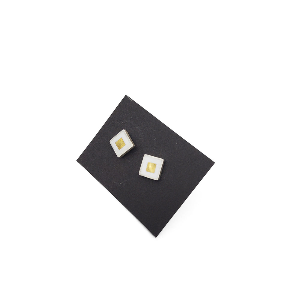 Brass & White Square Post