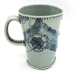 Tall Porcelain Floral Fabric Button Mug