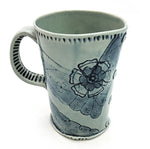 Tall Porcelain Floral Fabric Button Mug