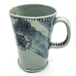 Tall Porcelain Floral Fabric Button Mug