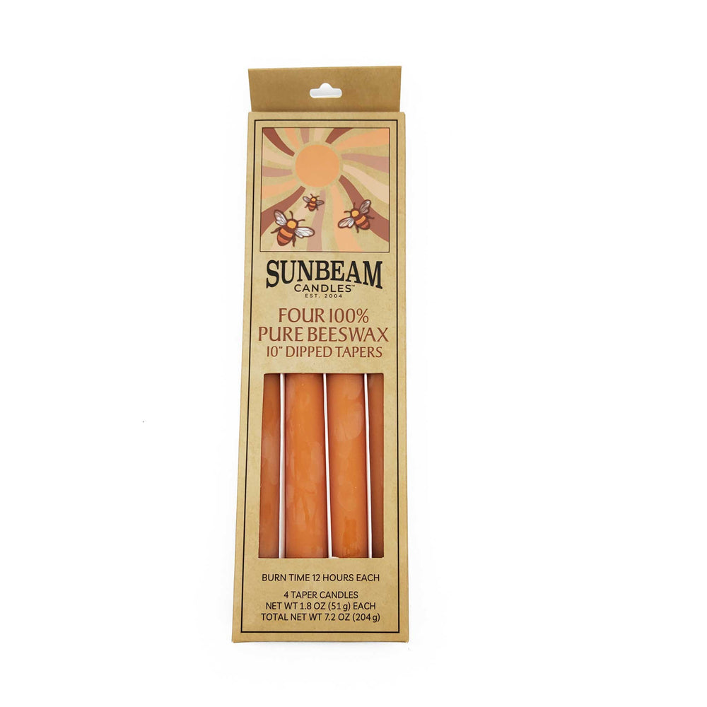 Sunbeam Candles 10" Apricot Tapers, Case of 4