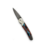 3.5" Damascus Blade With Turquoise Inlay