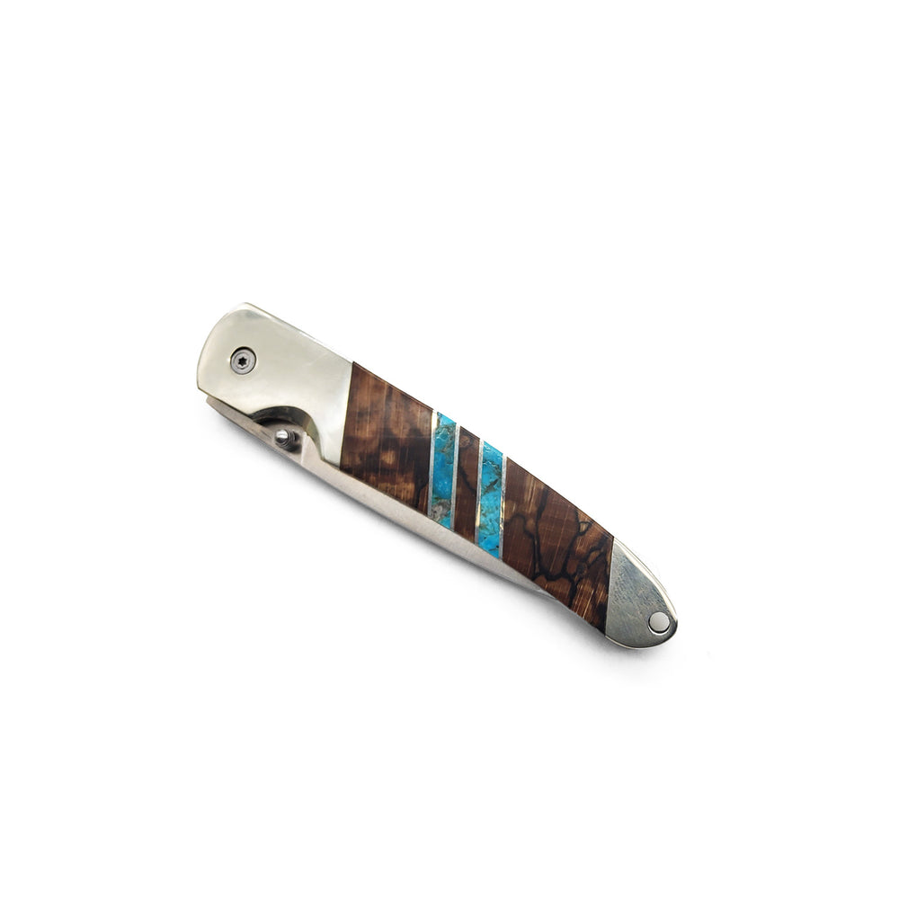 4" Linerlock Turquoise and Wood