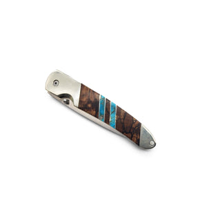 4" Linerlock Turquoise and Wood