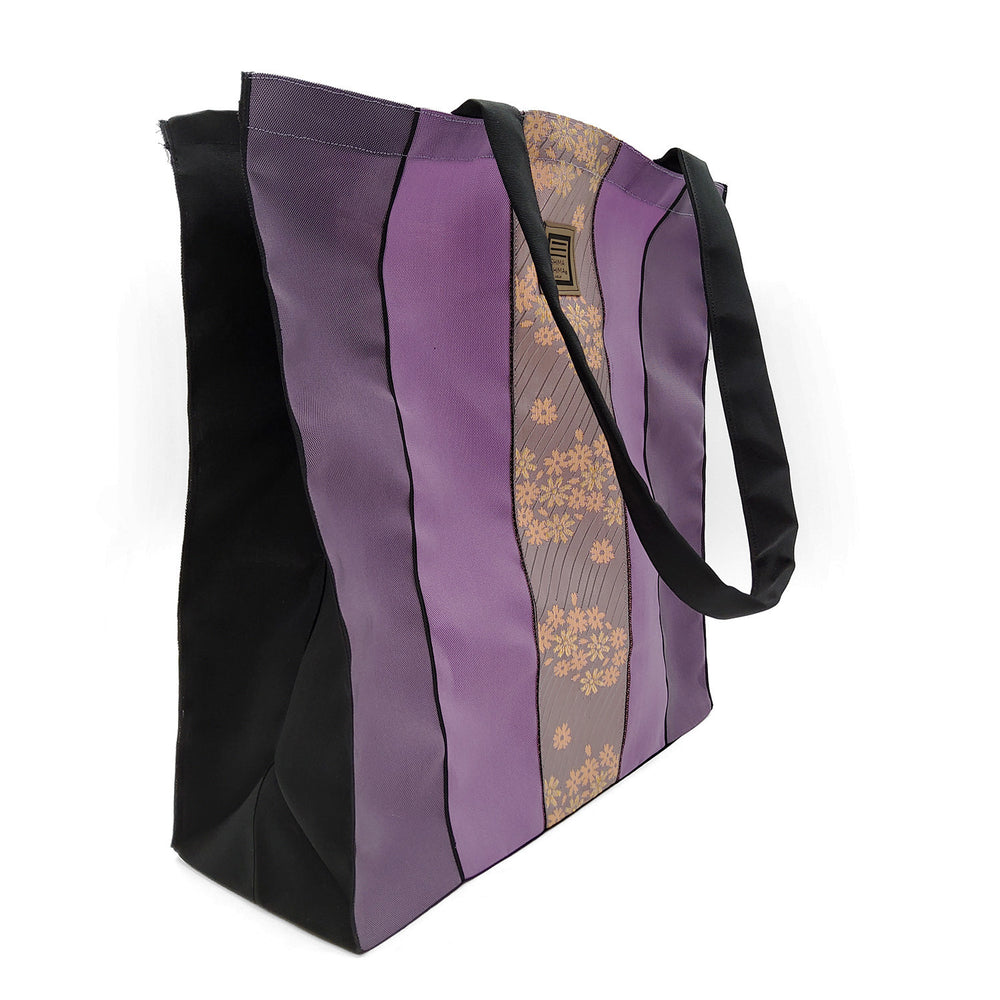 Purple and Orange Large Tote Bag