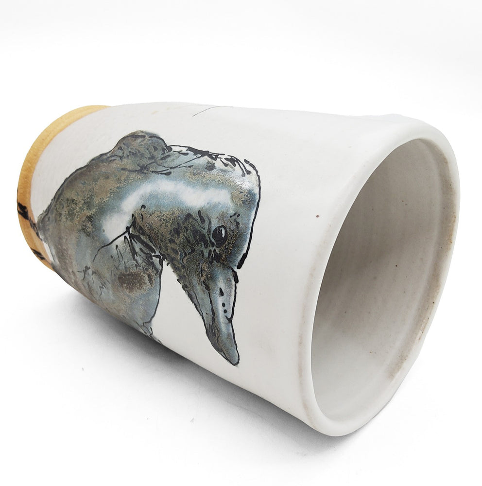 Painted Crow Vase