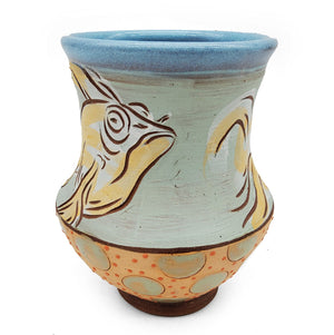 Small Sgraffito Fish Vase