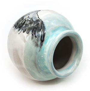 Great Blue Heron Painted Vase