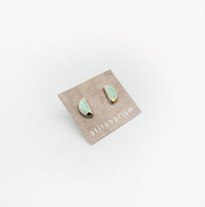 Small Ceramic Half Moon Studs