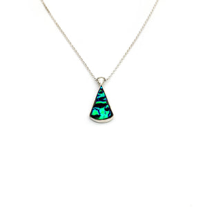 Green Ripple Dichroic Triangle Necklace