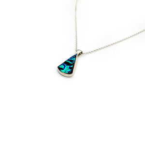 Green Ripple Dichroic Triangle Necklace