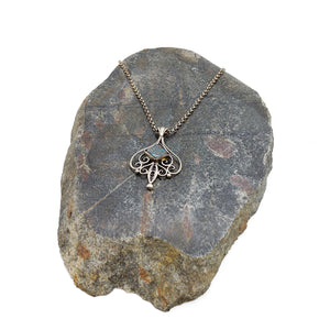 Opal and Silver Filigree Necklace