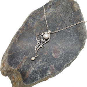 Pearl and Silver Filigree Necklace