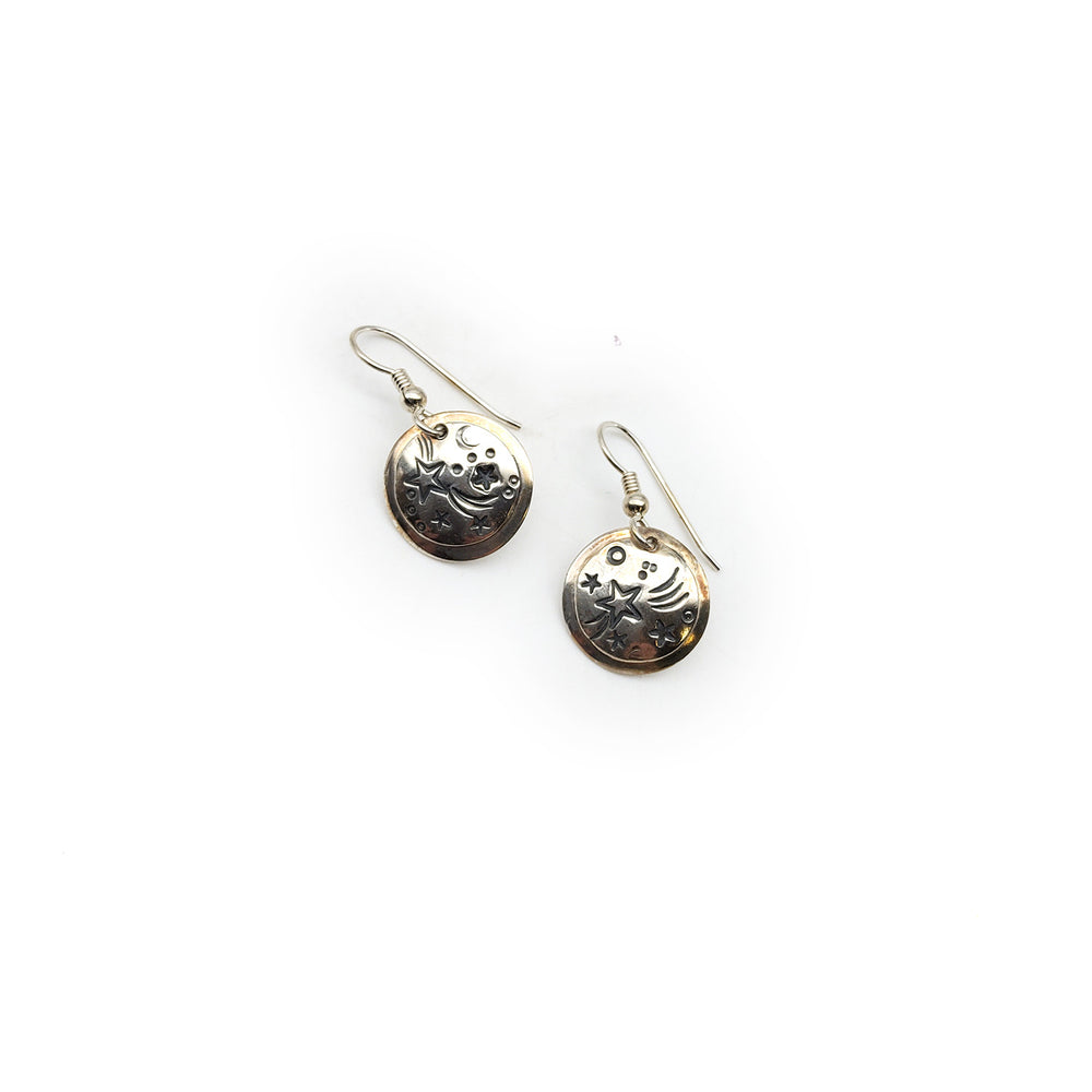 Tooled Disc Earrings