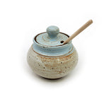 Speckled Light Blue Honey Pot