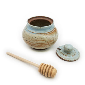 Speckled Light Blue Honey Pot