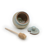 Speckled Light Blue Honey Pot
