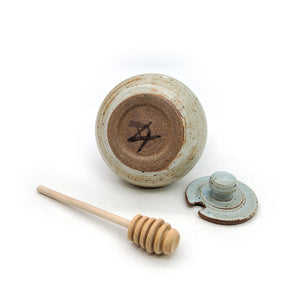 Speckled Light Blue Honey Pot