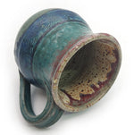 Green Drip Glaze Mug With Waves