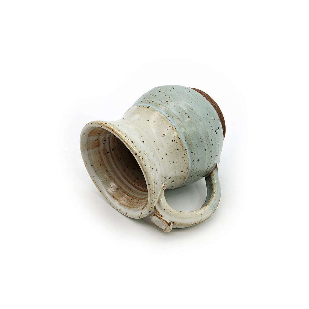Speckled Light Blue Round Belly Mug