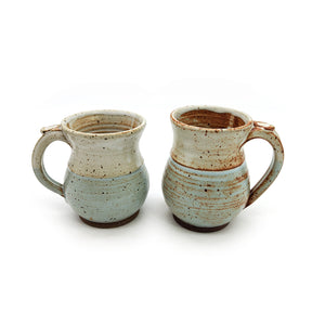 Speckled Light Blue Round Belly Mug