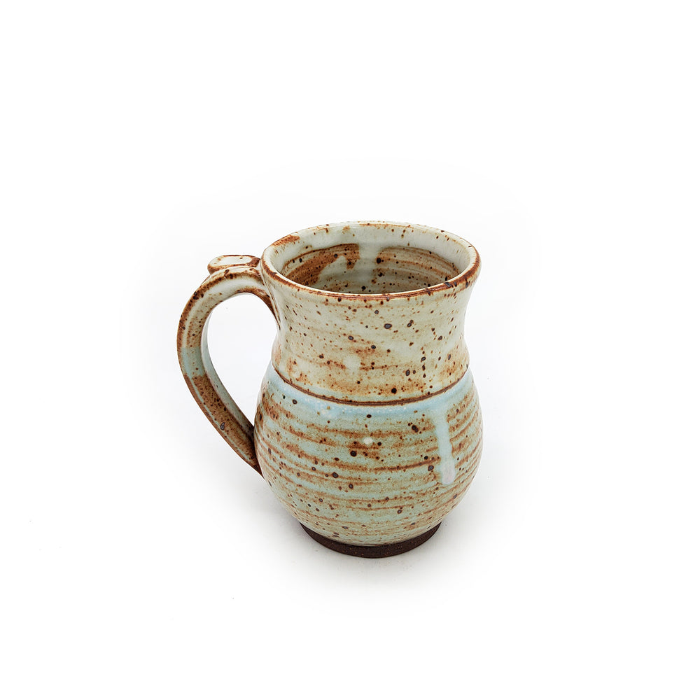 Speckled Light Blue Round Belly Mug