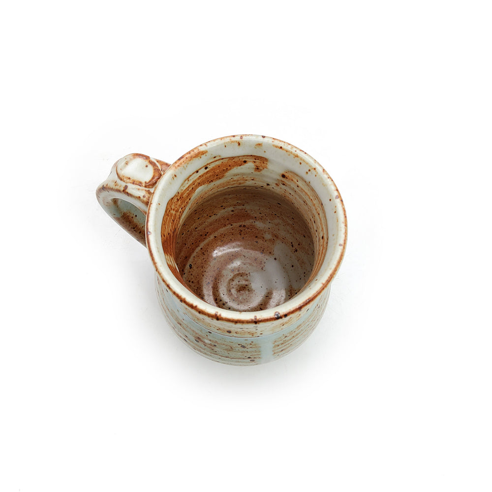 Speckled Light Blue Round Belly Mug