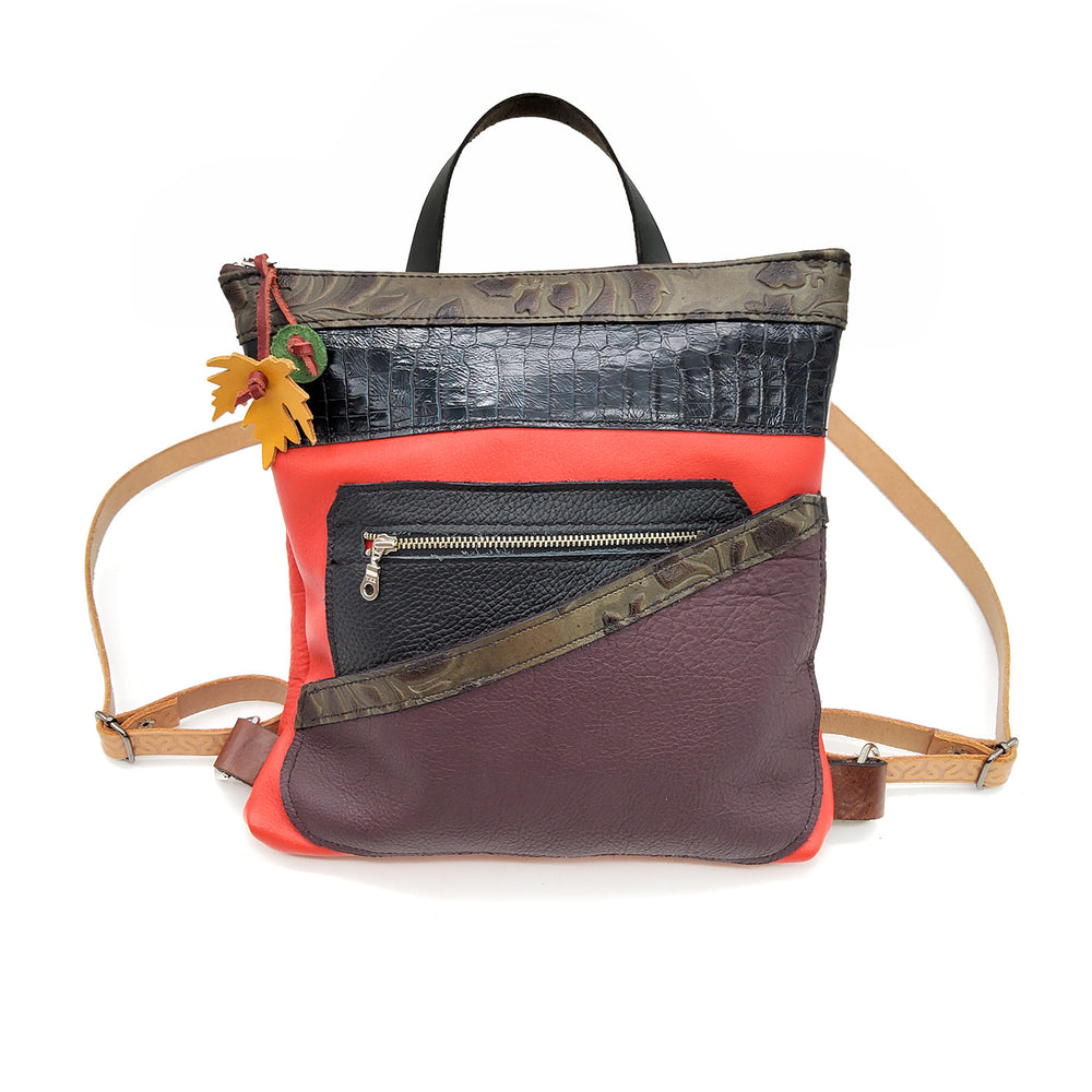 backpack multicolor leather backpack Multicolor Leather Backpack – Handwork Ithaca's Artist Cooperative
