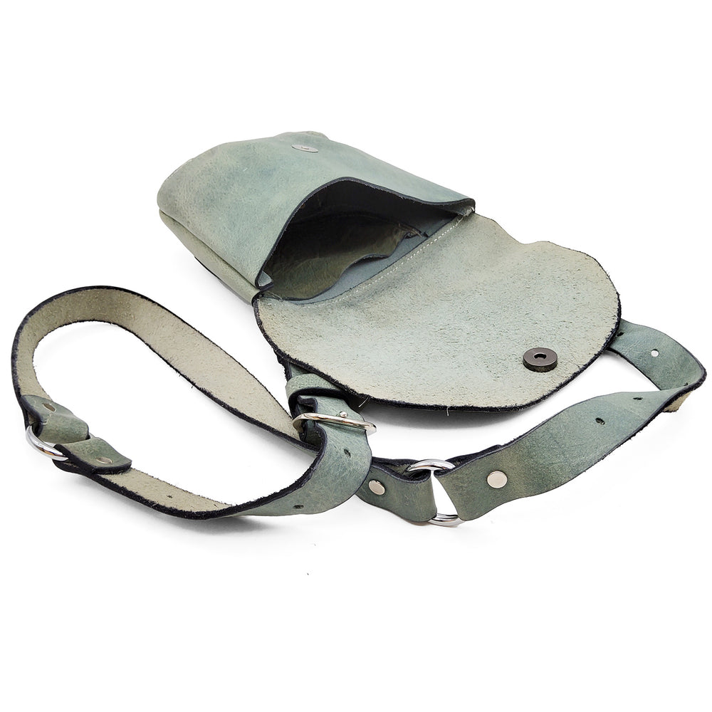 Sage Green Leather Hip Pouch