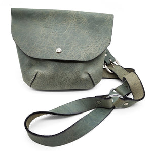 Sage Green Leather Hip Pouch