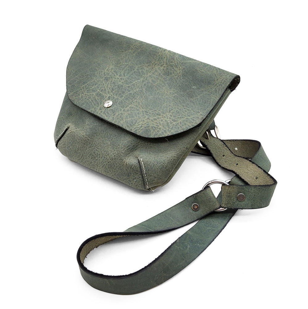 Sage Green Leather Hip Pouch