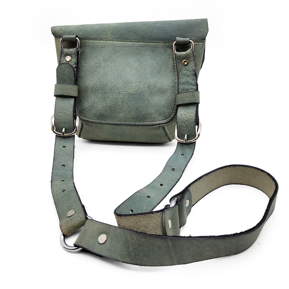 Sage Green Leather Hip Pouch