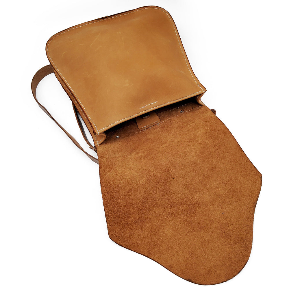 Small Tan Leather Messenger Bag