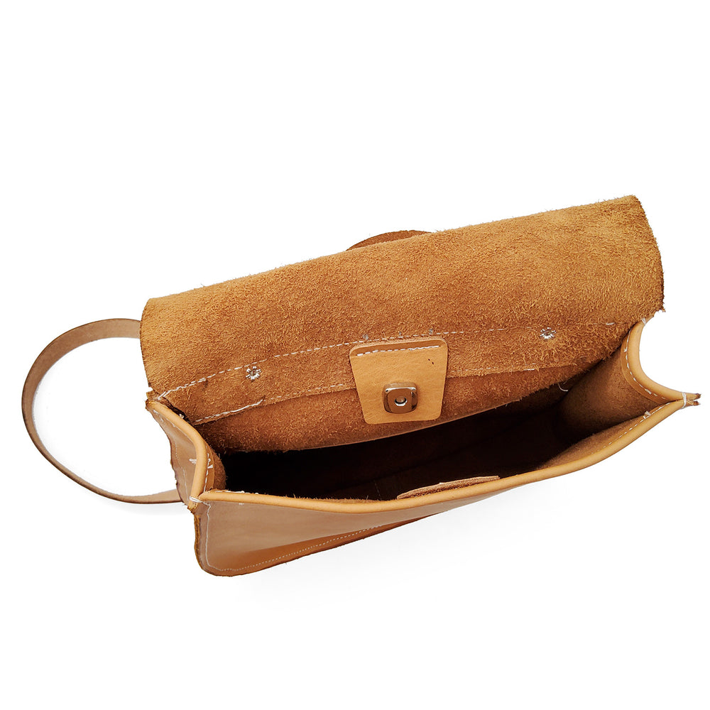 Small Tan Leather Messenger Bag