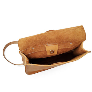 Small Tan Leather Messenger Bag