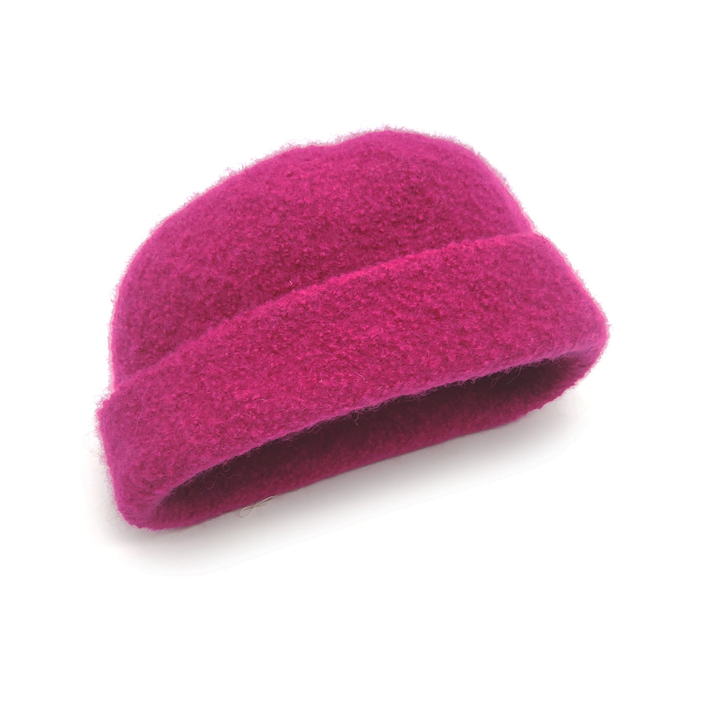 Felted Bright Pink Folded Brim Hat