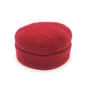 Ruby Red Felted Folded Brim Hat