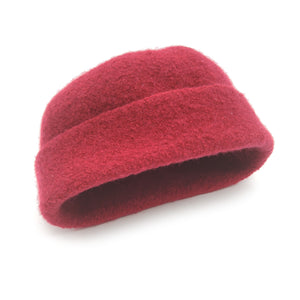 Ruby Red Felted Folded Brim Hat