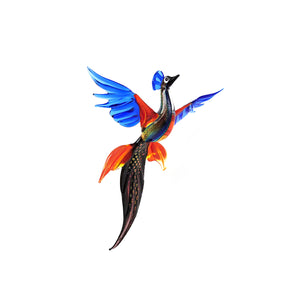 Dichroic Glass Peacock Ornament