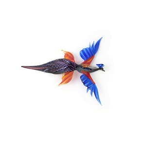 Dichroic Glass Peacock Ornament