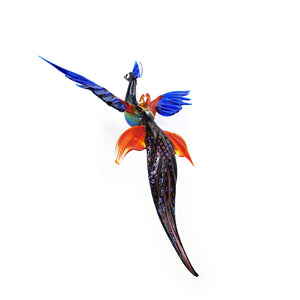 Dichroic Glass Peacock Ornament