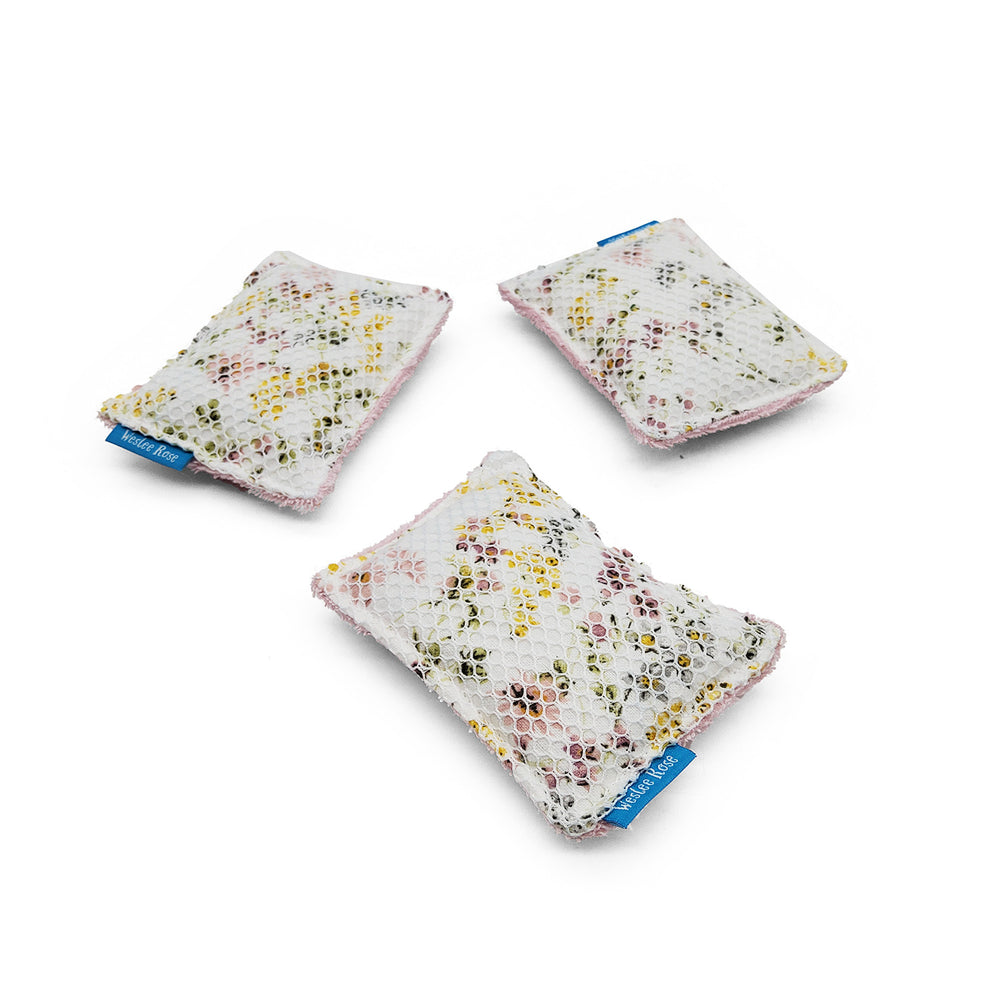 White Floral Washable Eco Sponge