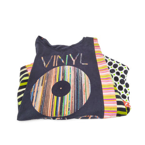 Vinyl Patchwork T-shirt Poncho