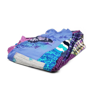 Butterfly Patchwork T-shirt Poncho