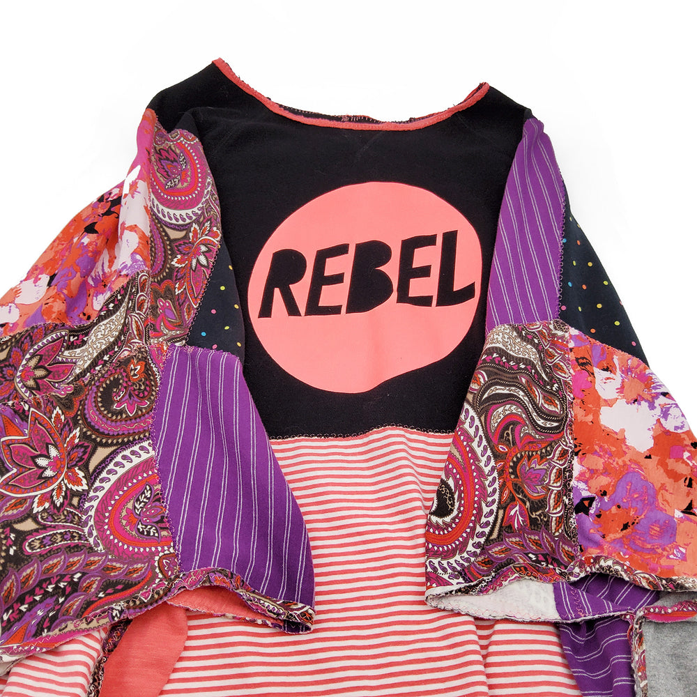 Rebel Patchwork T-shirt Poncho