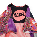 Rebel Patchwork T-shirt Poncho