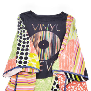 Vinyl Patchwork T-shirt Poncho
