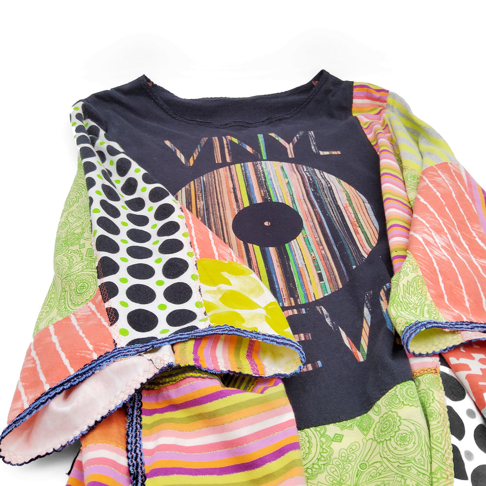 Vinyl Patchwork T-shirt Poncho – Handwork Ithaca's Artist