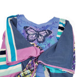 Butterfly Patchwork T-shirt Poncho