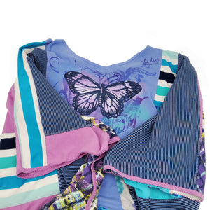Butterfly Patchwork T-shirt Poncho